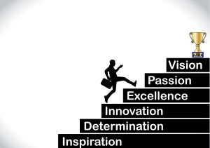 A Professional Businessman Running Up The Stairs With The Text I