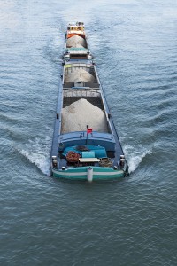 Barge on the Seine River, Melun, France