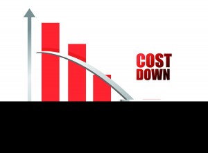 Chalk drawing - Cost down chart illustration design