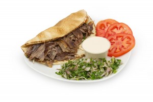 Shawarma Doner Kebab on a plate