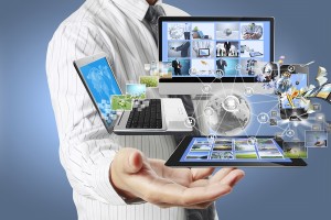 Technology in the hands of businessmen