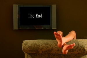 reclining child watching tv