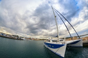 Big Sailing Catamaran Moored