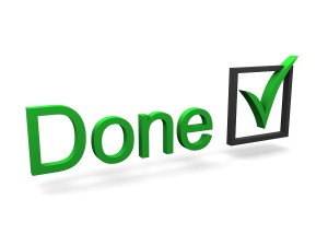 Done text and check mark