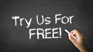 Try Us For Free Chalk Illustration